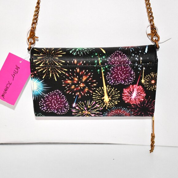 Betsey Johnson Spark Joy Wallet Crossbody Bag in Black/Multi # BJ37090N NWT - Picture 5 of 8